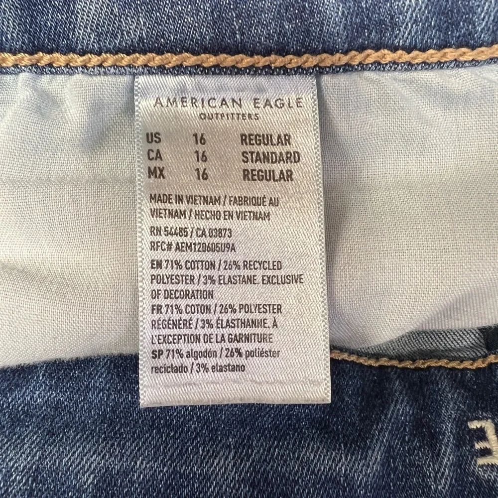 American Eagle Jeans Women 16R Blue Denim Next Level Stretch High Rise Jegging